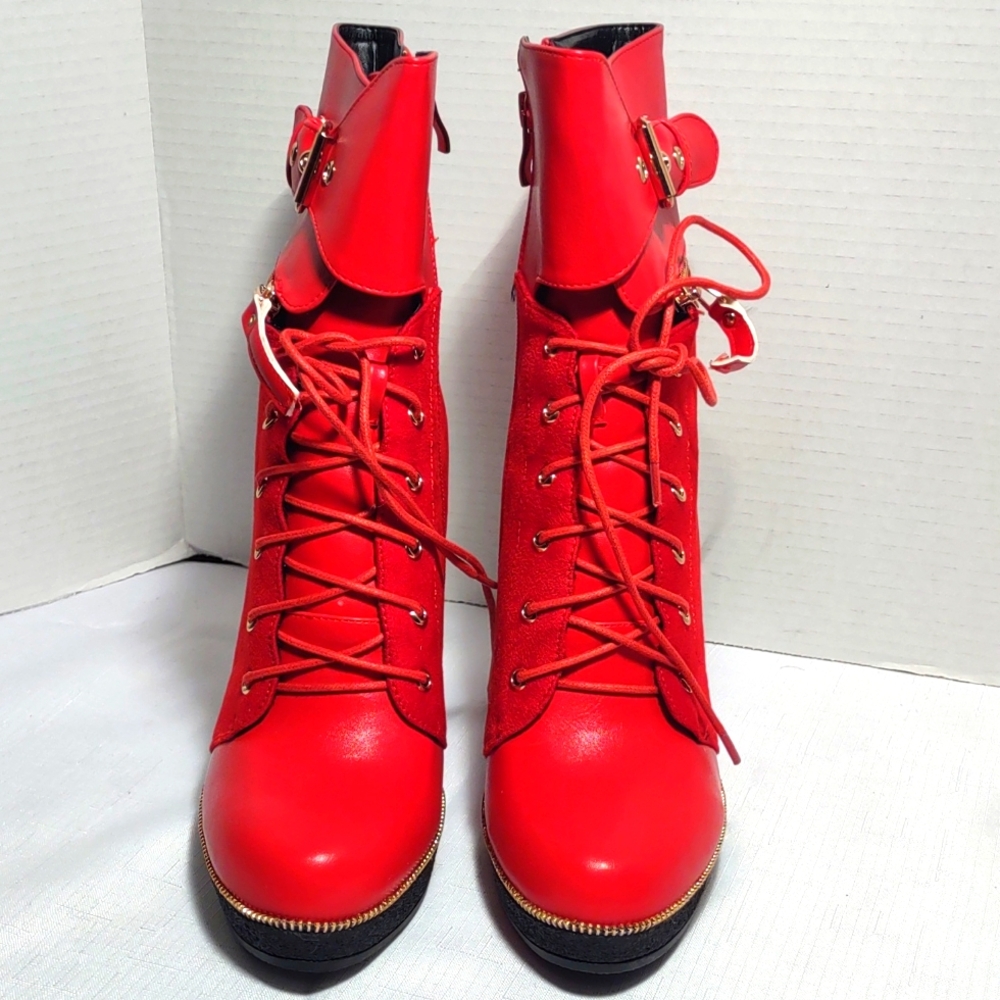 Atalina Red Ankle Boots